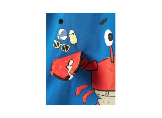 T-Shirt Krabbe Klapp-Applikation