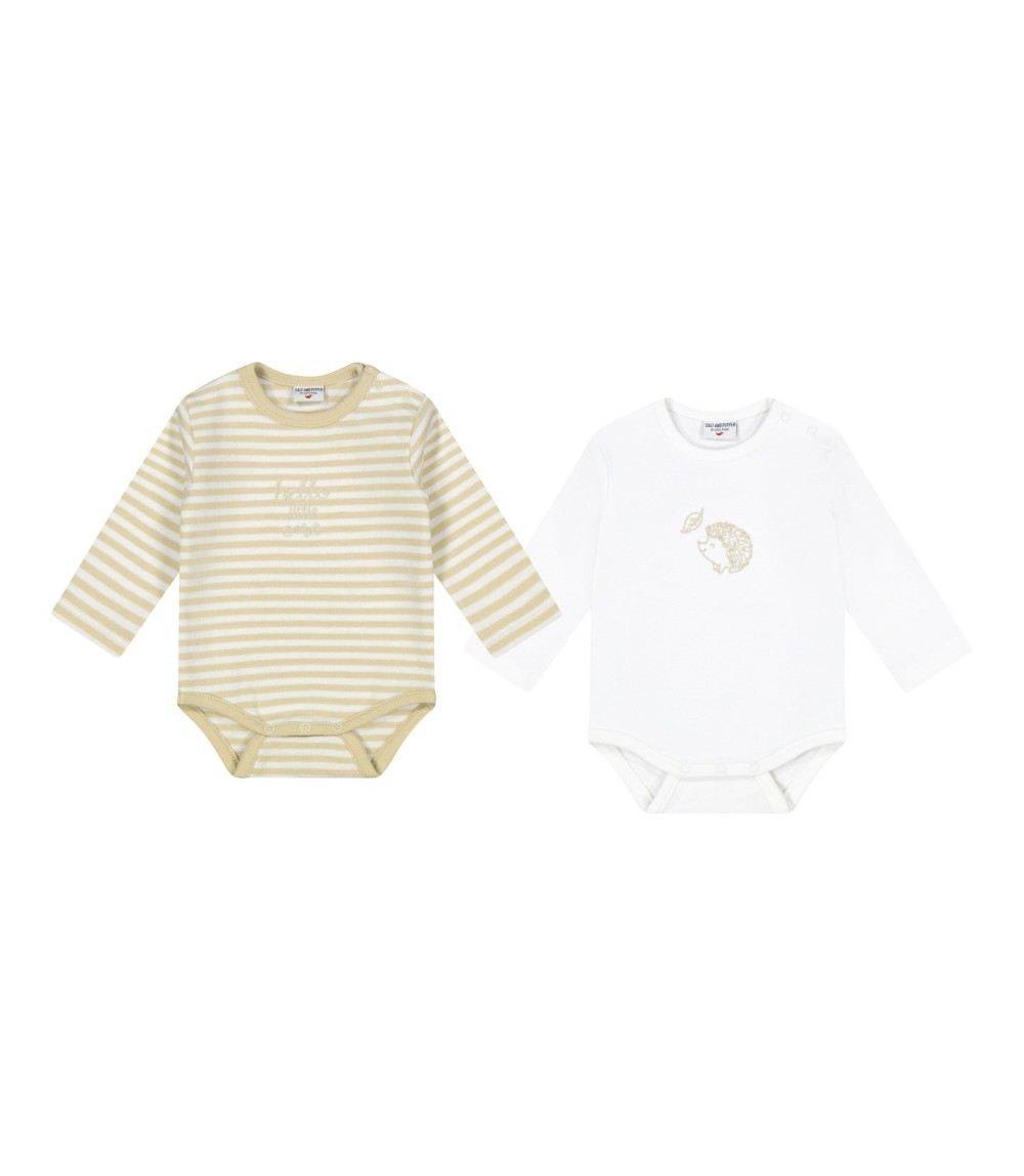 2er-Pack Bodys langarm Igel Ringel