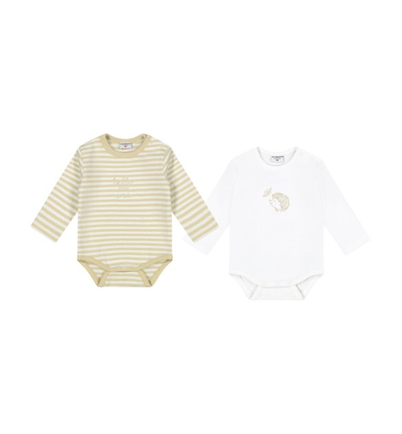 2er-Pack Bodys langarm Igel Ringel
