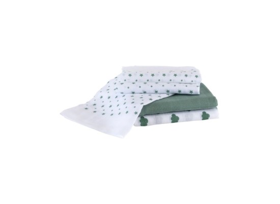 3er-Pack Mullwindeln Wolken und Sterne 80x80 cm