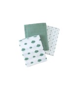 3er-Pack Mullwindeln Wolken und Sterne 80x80 cm