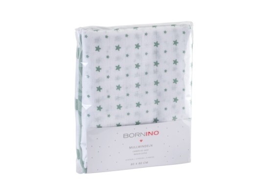 3er-Pack Mullwindeln Wolken und Sterne 80x80 cm
