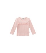 Shirt langarm Rüschen Rippqualität