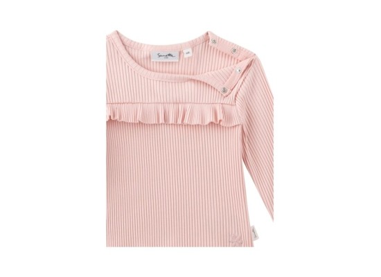 Shirt langarm Rüschen Rippqualität