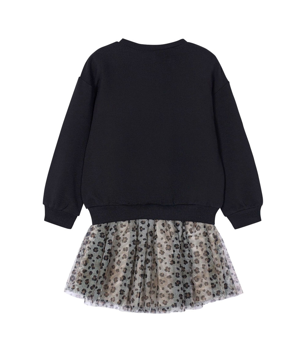 2-tlg. Set Sweatshirt und Tüllrock Leoprint