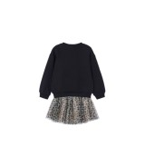 2-tlg. Set Sweatshirt und Tüllrock Leoprint