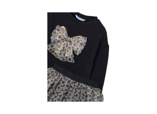 2-tlg. Set Sweatshirt und Tüllrock Leoprint