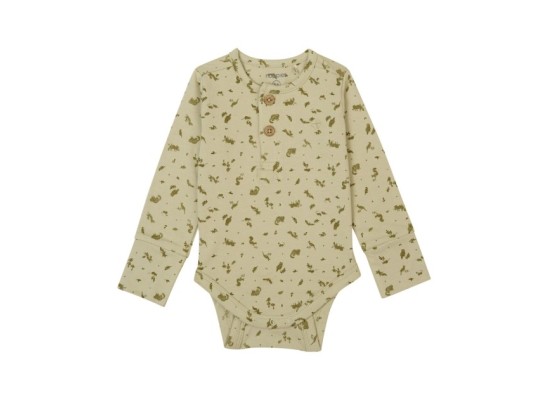 Henley-Body langarm Wald