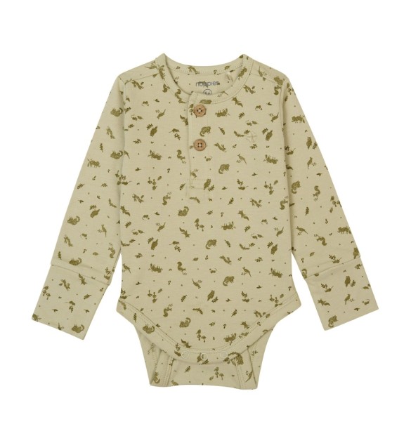 Henley-Body langarm Wald