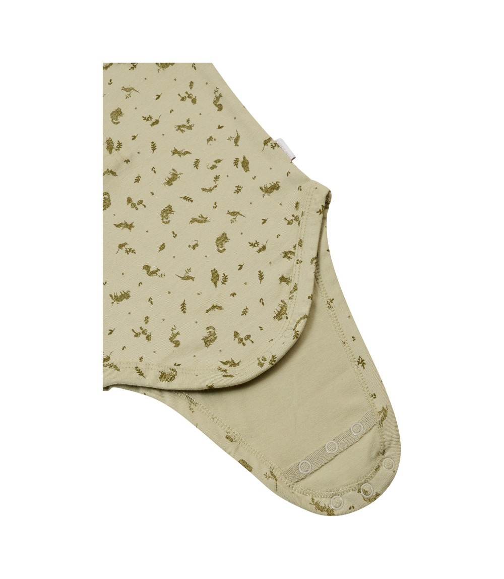 Henley-Body langarm Wald