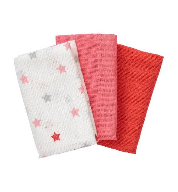 3er-Pack Mulltücher 30x30 cm Sterne