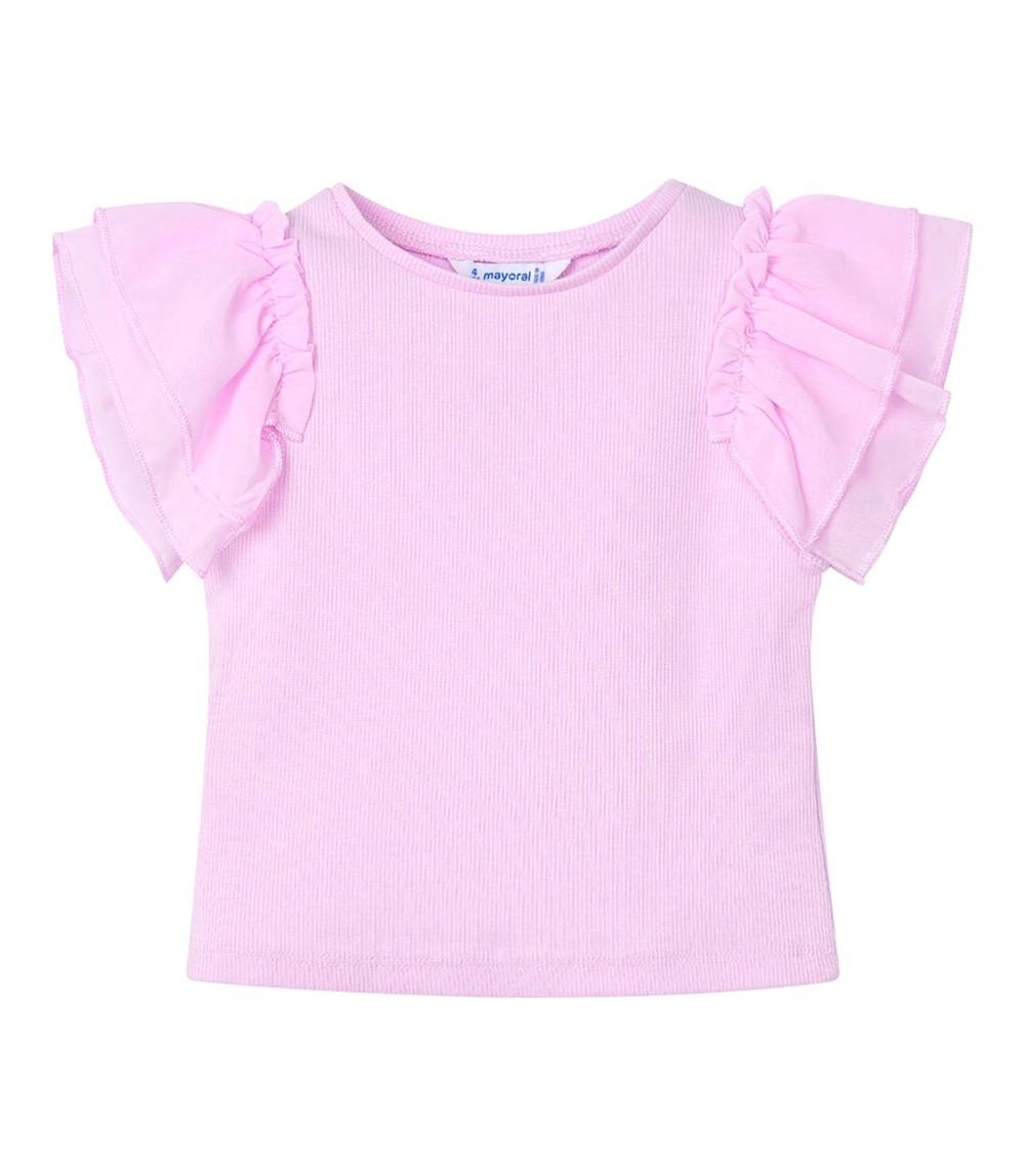 T-Shirt Rüschen Rippqualität