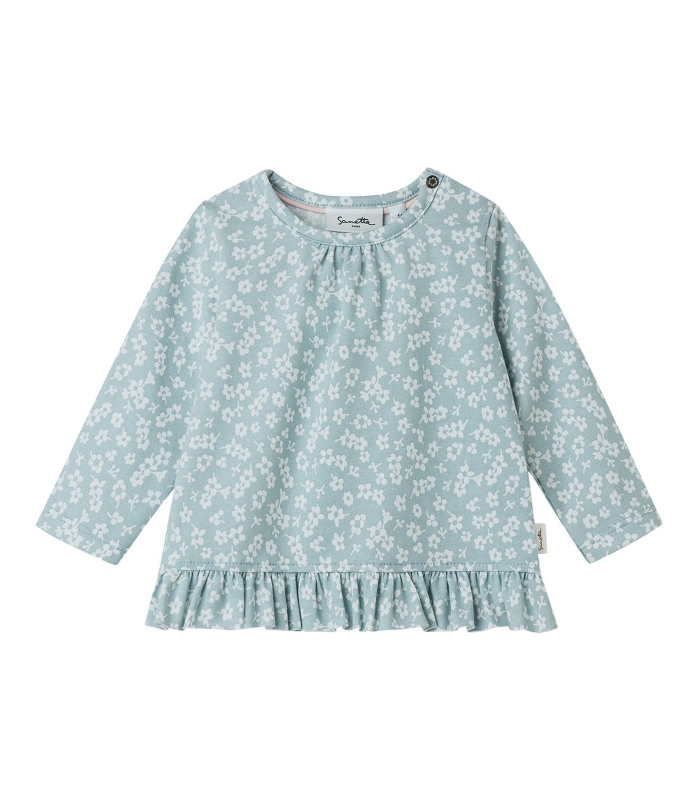 Shirt langarm Blumen Volant