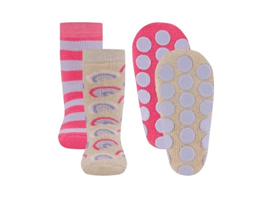 2er-Pack ABS-Socken Regenbogen Ringel