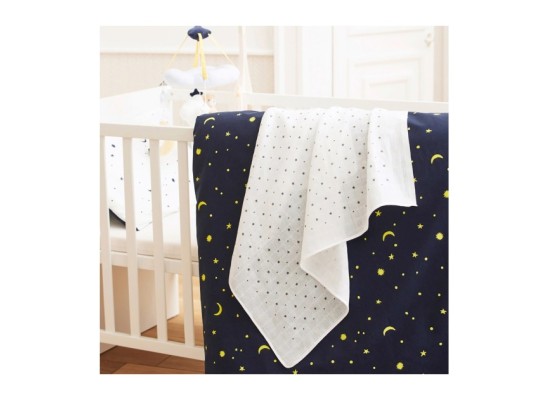 3er-Pack Mullwindeln Wolken und Sterne 80x80 cm