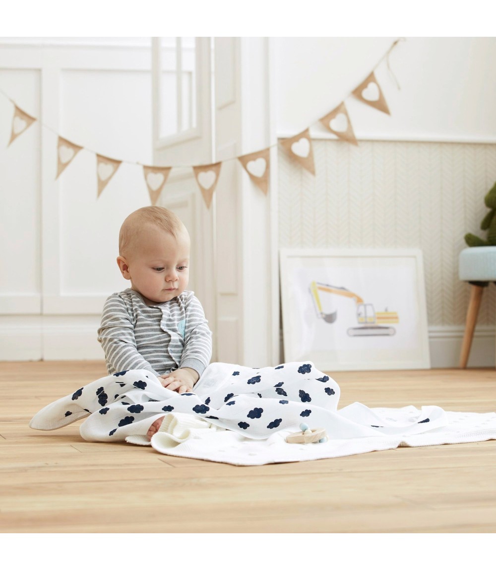 3er-Pack Mullwindeln Wolken und Sterne 80x80 cm