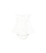 Webkleid Flügelarm Punkte Rüschen