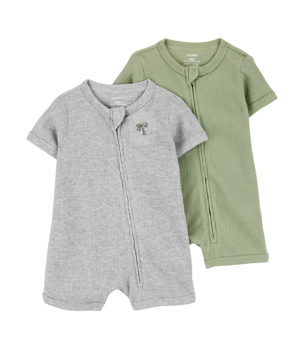 2er-Pack Spieler Waffelpiqué Palmen