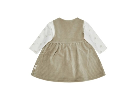 2-tlg. Set Nicki-Kleid ohne Arm und Shirt langarm Cordoptik Blumen