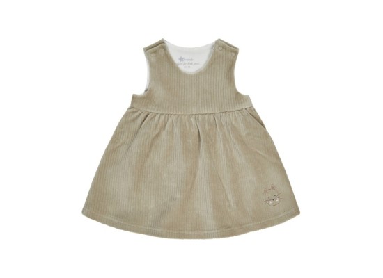 2-tlg. Set Nicki-Kleid ohne Arm und Shirt langarm Cordoptik Blumen