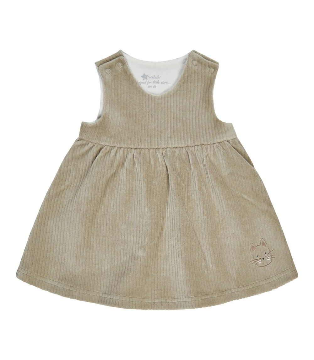 2-tlg. Set Nicki-Kleid ohne Arm und Shirt langarm Cordoptik Blumen