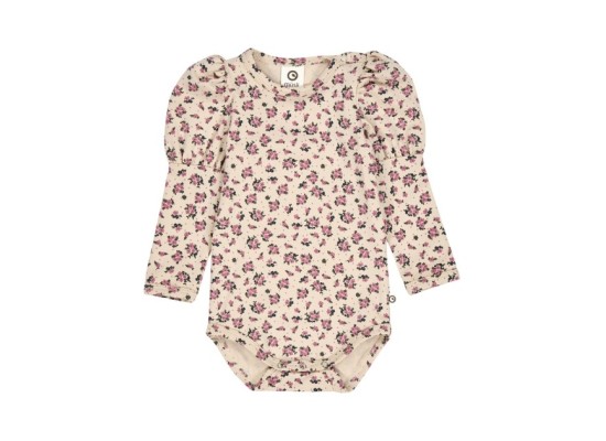 Body langarm mit Puffärmel Blumen