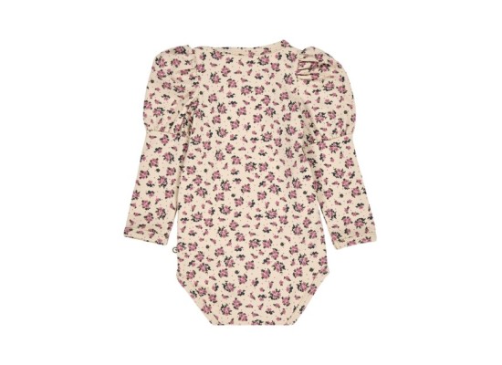 Body langarm mit Puffärmel Blumen