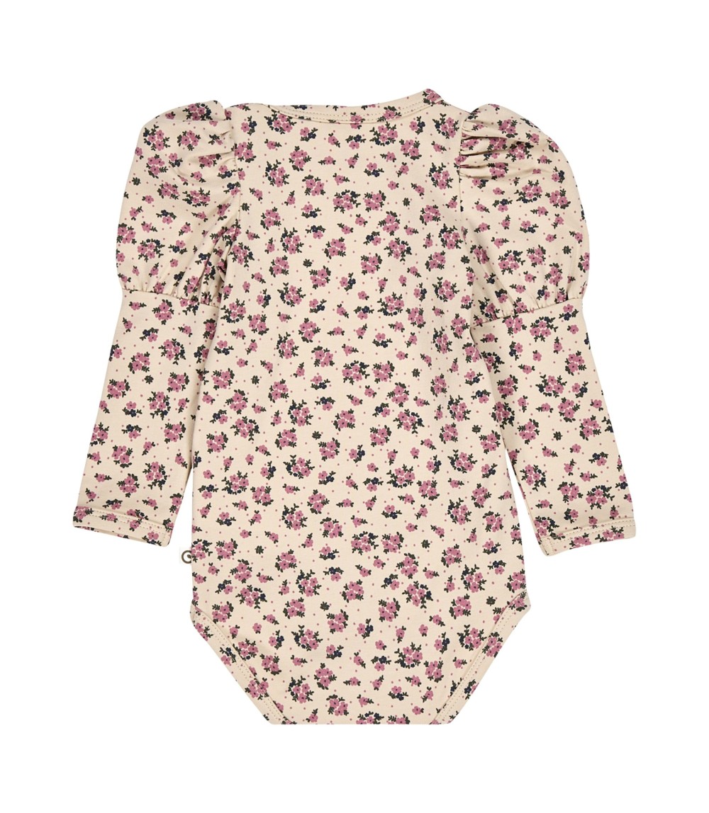 Body langarm mit Puffärmel Blumen