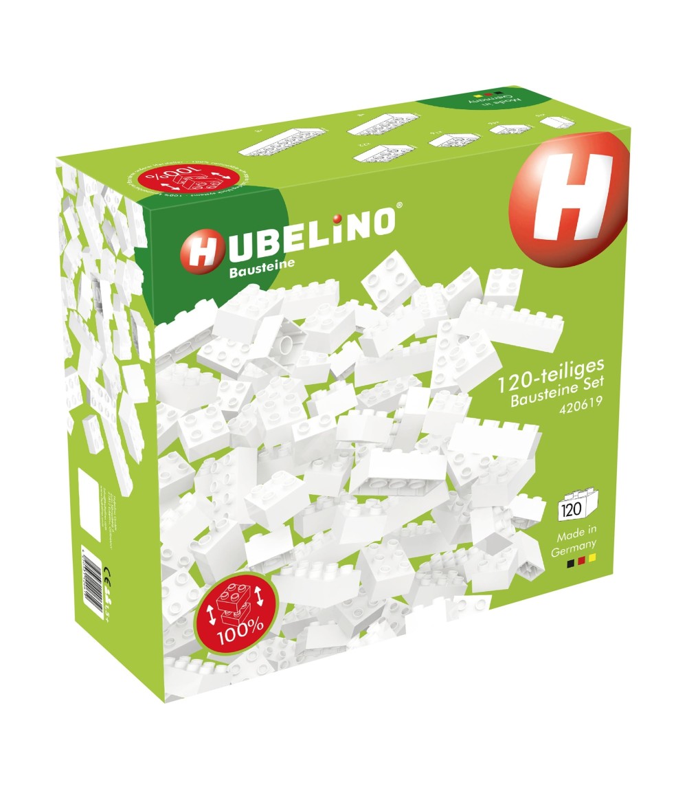 Kugelbahn Zubehör Weiße Bausteine Set 120-tlg.
