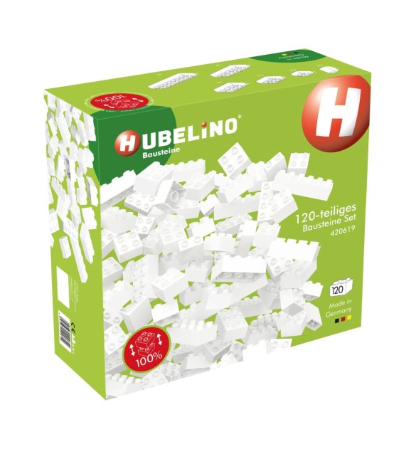 Kugelbahn Zubehör Weiße Bausteine Set 120-tlg.