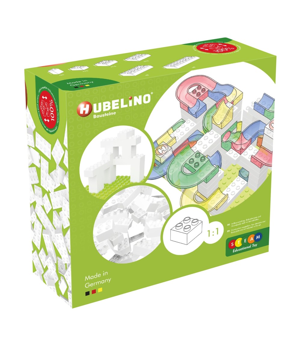 Kugelbahn Zubehör Weiße Bausteine Set 120-tlg.
