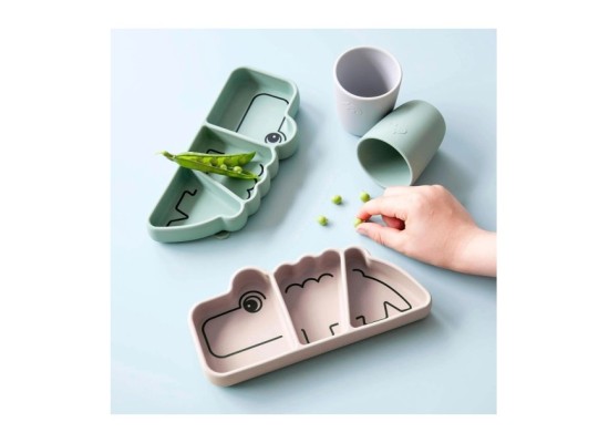 Esslernteller Silikon Krokodil Croco