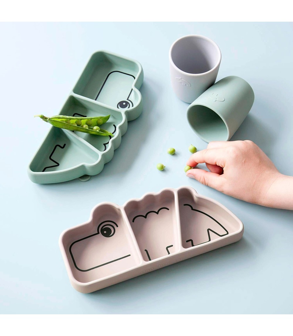 Esslernteller Silikon Krokodil Croco