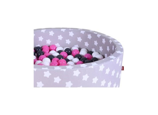 Bällebad soft - Grey white stars mit 300 Bällen