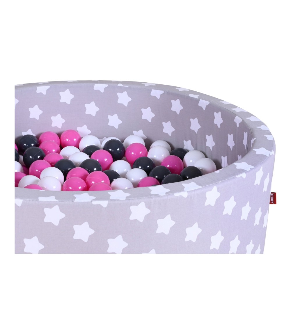 Bällebad soft - Grey white stars mit 300 Bällen