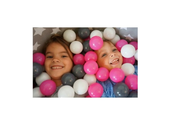 Bällebad soft - Grey white stars mit 300 Bällen