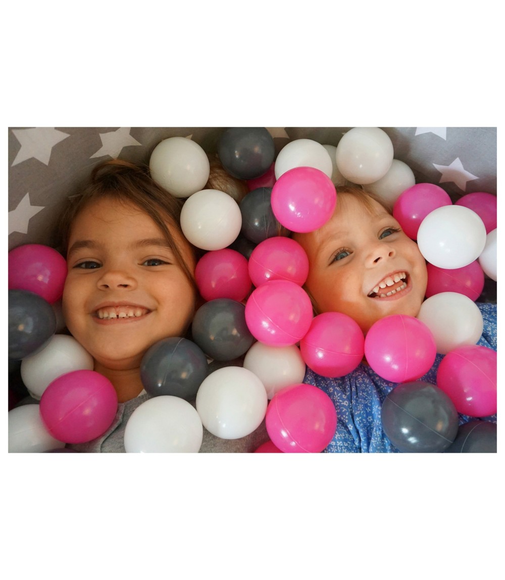 Bällebad soft - Grey white stars mit 300 Bällen