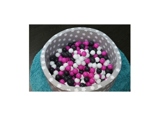 Bällebad soft - Grey white stars mit 300 Bällen