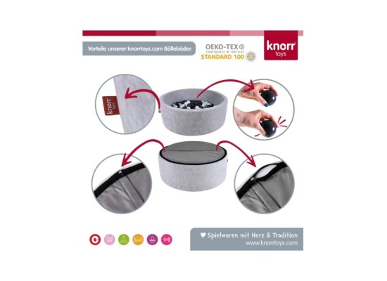 Bällebad soft - Grey white stars mit 300 Bällen