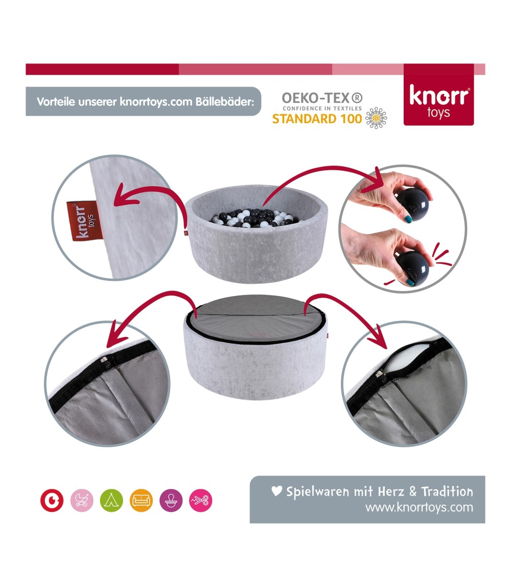 Bällebad soft - Grey white stars mit 300 Bällen