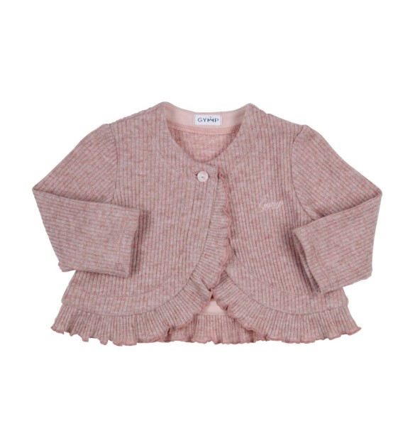 Strickjacke mit Lurex Rüschen Rippqualität