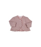 Strickjacke mit Lurex Rüschen Rippqualität