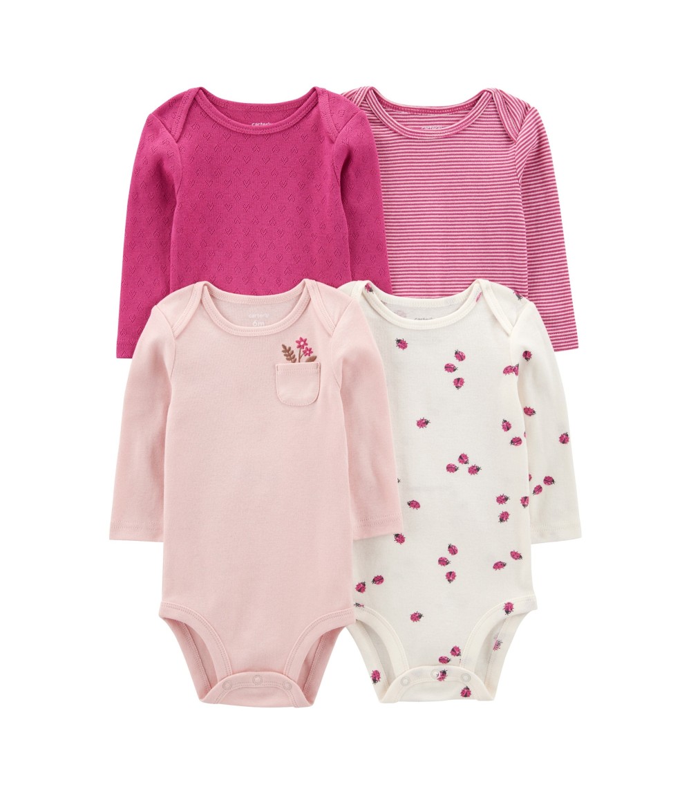 4er-Pack Bodys langarm Marienkäfer Ajour Ringel