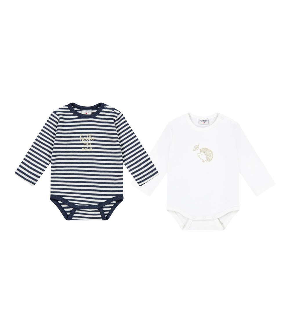 2er-Pack Bodys langarm Igel Ringel