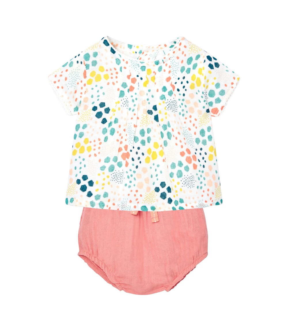 2-tlg. Set T-Shirt und Shorts Punkte