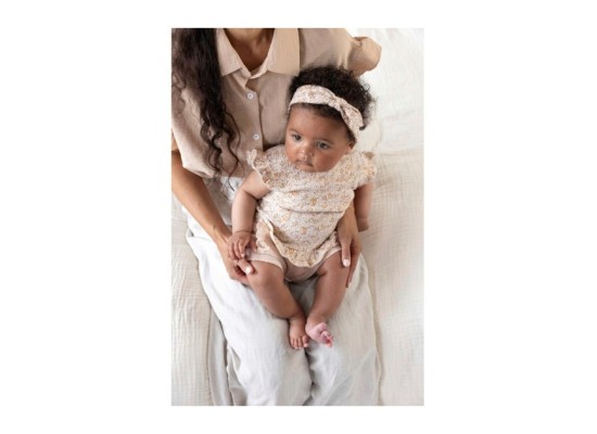 Krepp-T-Shirt Flügelarm Blumen Rüschen