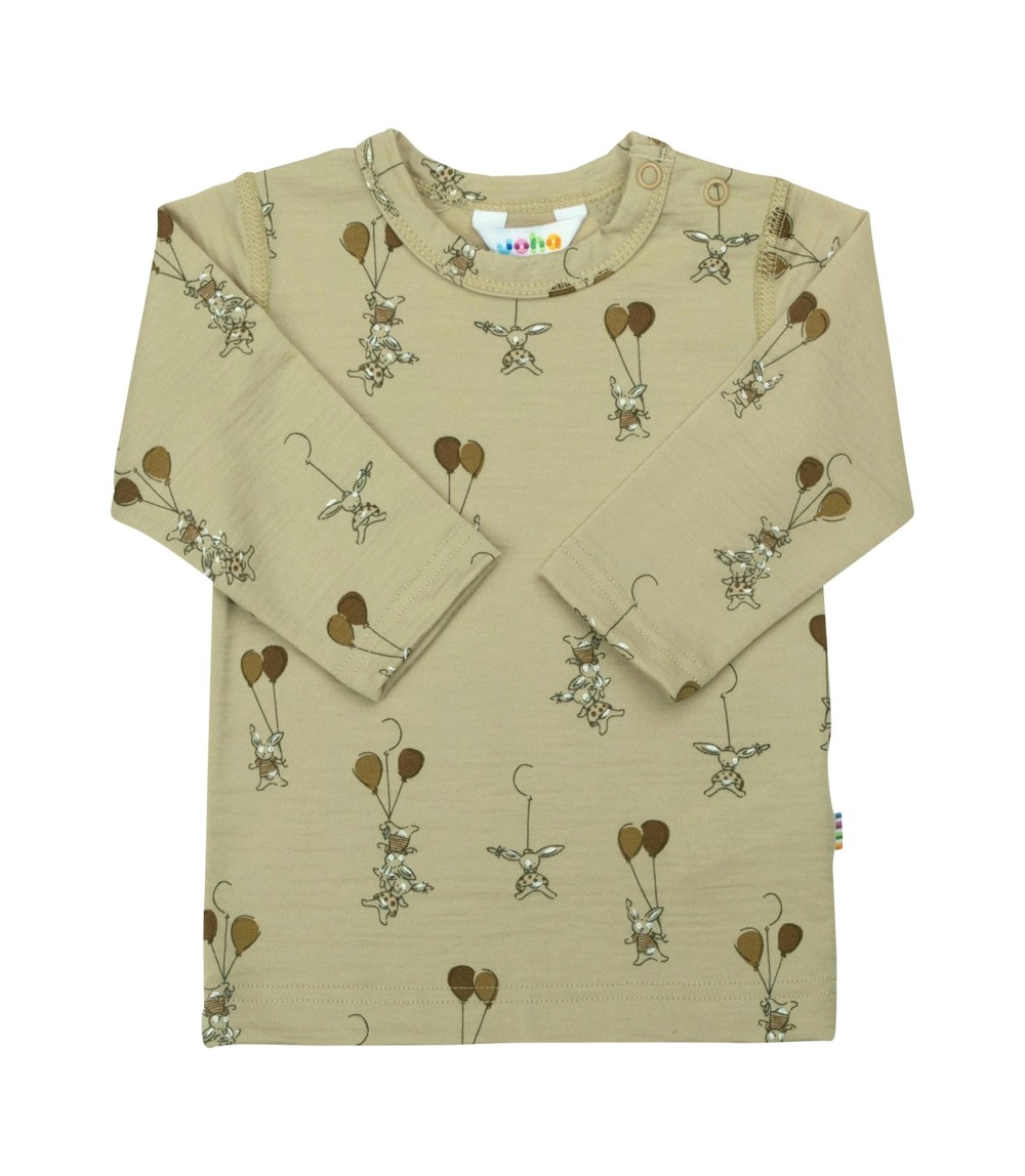 Woll-Shirt langarm Hasen
