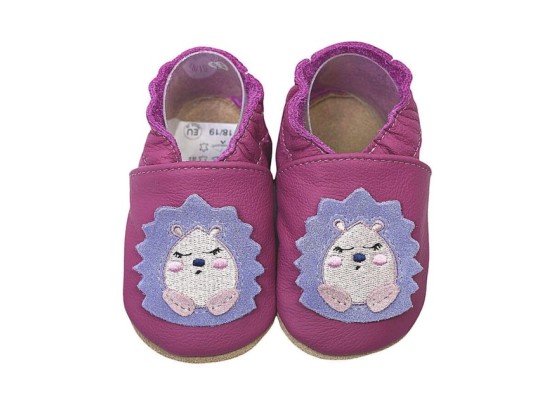 Krabbelschuhe Igel lila