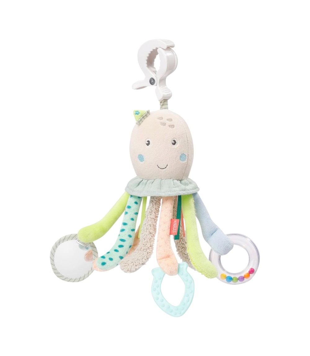 Hängespielzeug Activity-Oktopus mit Klemme Meereskinder