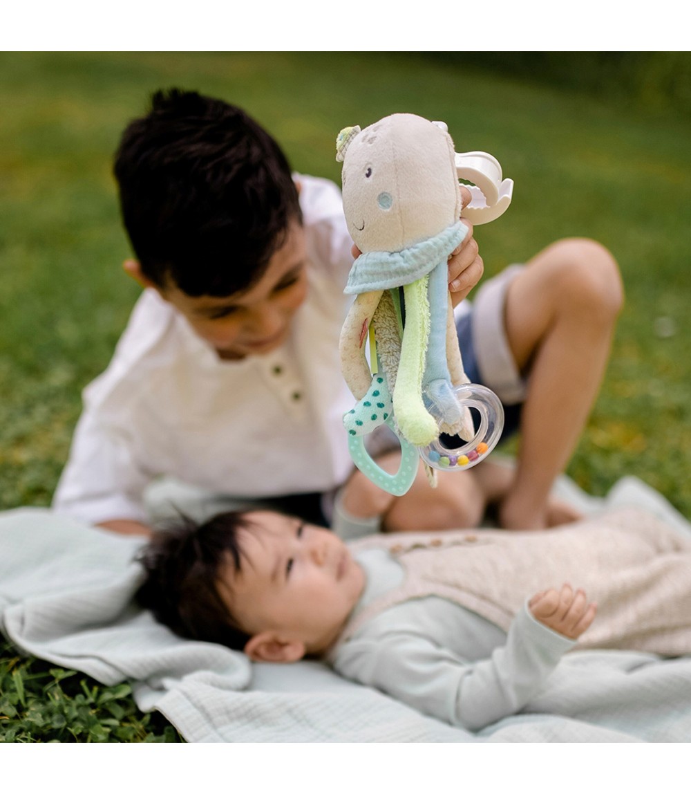 Hängespielzeug Activity-Oktopus mit Klemme Meereskinder